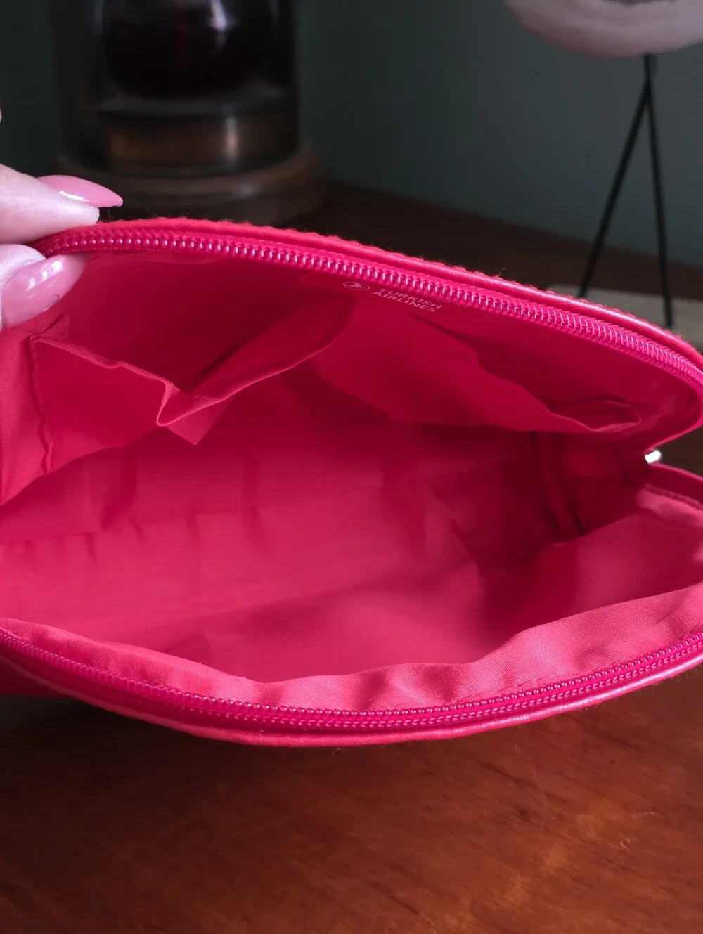 Ferragamo Parfums Cherry Red Cosmetic Makeup Bag Travel Case Pouch
